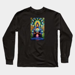 Buddha and the tree of life Mandala Long Sleeve T-Shirt